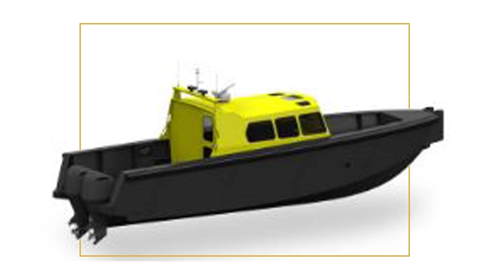 Tideman Marine HDPE hull work boat RBC 1200 rendering